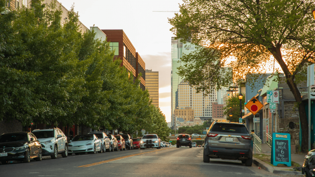 sell your car austin tx - tree lined street